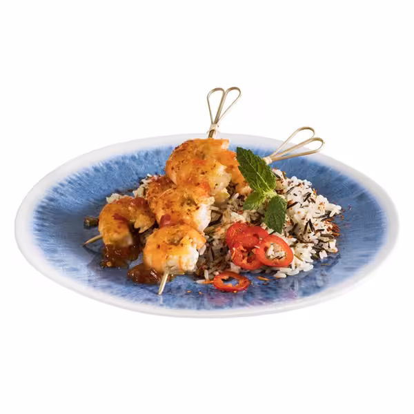 (6 pcs) BLUE OCEAN | Platter - Melamine - Ø265mm - Blue/White