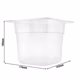 (6 sztuk) Pojemniki polipropylenowe GN 1/6 – mleczne – wysokość: 100 mm