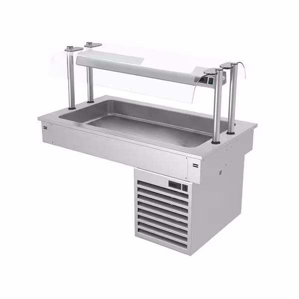 Ankastre Soğuk Havuz - 1135mm - +2/+8°C - 3x GN 1/1 - 190W - cam üst koruma ile