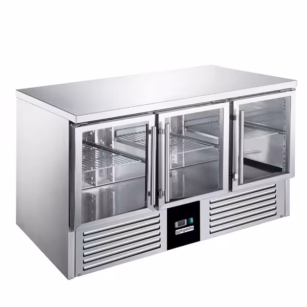 Koelwerkbank PREMIUM - 1368x700mm - met 3 glazen deuren