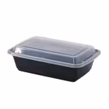 (300 darab) Újrahasználható tál - polipropilén - 700ml - téglalap alakú - fekete