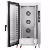 Bakery-Electric Commercial Combi Oven - Manual Controls - 16x EN 600x400 - incl. Trolley, Direct steam injection, Humidity control