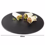 (6 pieces) SLATE Round Melamine Serving Tray – Ø400 mm - Height 10 mm - Black