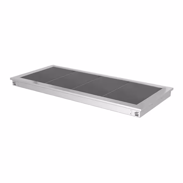 Inbouw warmhoudplaat RVS - met glazen oppervlak - 1500mm - 4x GN 1/1 - 1,8 kW