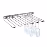 Wieszak na kieliszki - stal chromowana - do 20 kieliszków - 3-rzędowy - 450x320x60mm - do montażu na suficie/na ścianie