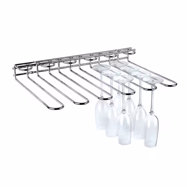 Wine Glass Rack - Ceiling-mounted - Chrome-plated Steel - 450mm - holds up to 20 glasses