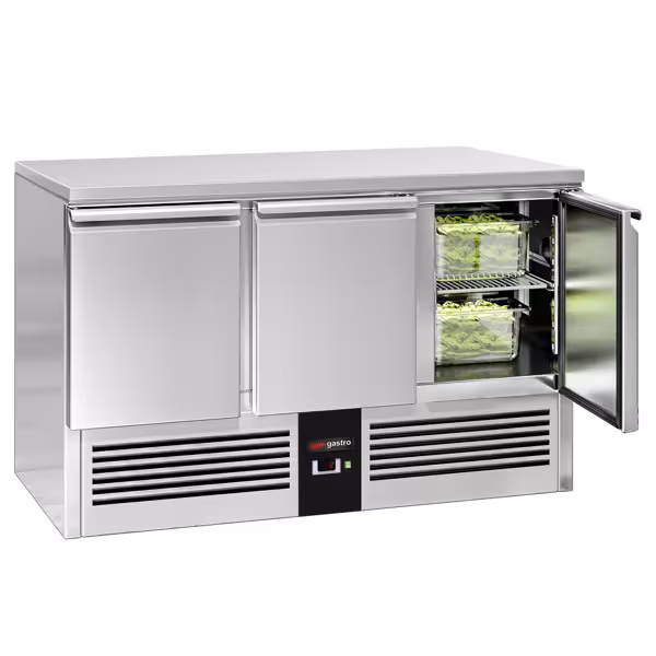 Kylbänk PREMIUM - 1368x700 mm - 368 l - Statisk kyla - GN 1/1 - med 3 dörrar