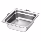 (6 pièces) Récipients en acier inoxydable GN 2/3 - Hauteur : 100mm