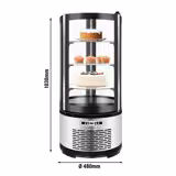 Tisch-Panoramavitrine - 100 Liter - 480mm - 3 Ablagen - Schwarz