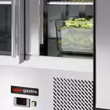 Saladette ECO - 1370mm - 3 glazen deuren - met roestvrijstalen opzetstuk voor 8x GN 1/6