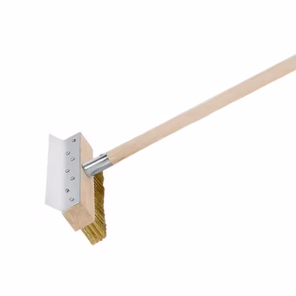Pizza fırını fırçası - 270x1002x50mm - kazıyıcı ve pirinç kıllar