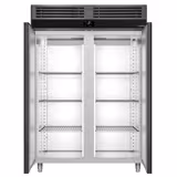 Armadio frigorifero in acciaio inox PREMIUM - GN 2/1 - 1400L - con 2 porte - professionale; ventilato; LED - Antracite