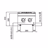 Gas Hob - 12kW - 2 burners
