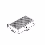 Rozsdamentes acél padlóösszefolyó - 750x400 mm - lapos kivitel és oldalsó kifolyás - Ø 70 mm