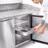 Pizza pult - rashladni ECO - 2025x800 mm - 2 vrata i 7 ladica - granitna radna ploča - uklj. gornja rashladna vitrina - 10x GN 1/4