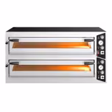 Elektrische pizzaoven (chamotte bakvloer) - 1340x900x680mm - 2 kamers - 2x6 pizza’s Ø35cm - tot 450°C - Handmatig