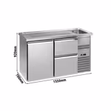 Bárhűtő PREMIUM PLUS - 1550x700 mm - 1 ajtó & 2 fiók