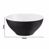 (6 Stück) Schale - HALFTONE - Melamin - 0,65 Liter - Ø 165mm - Schwarz
