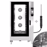Electric Commercial Combi Oven - Touchscreen Controls - 20x GN 1/1 - incl. Automatic washing system, Core temperature probe & Tray trolley