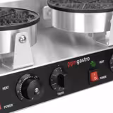 Aparat Gofre / Vafe Profesional - Dublu - Manual - 2,6 kW - Formă: inimă - Ø 180 mm - Tavă aparat vafe teflonată