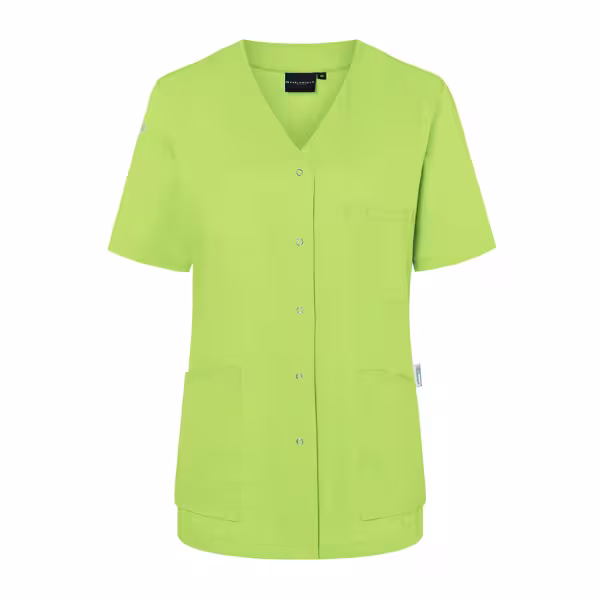 KARLOWSKY | Ladies' Tunic Essential – Kiwi Green - Size 34 - Short Sleeve - V-Neck - 95°C Washable