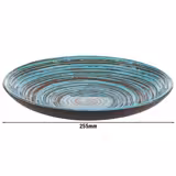 (6 uds) CANCUN - Plato llano - Melamina - Ø255mm - Azul / Marrón