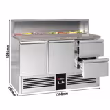 Saladette PREMIUM - 1368mm - 2 deuren & 2 laden - RVS opzetstuk voor 8x GN 1/6