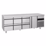 Table réfrigérée PREMIUM - 2330x700 mm - avec 1 porte - 6 tiroirs