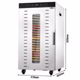 Deshidratador de alimentos Profesional - 24 bandejas - Acero inoxidable - 2kW