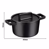 WMF | FLAVOUR – Marmite – Ø 220 mm – Fonte – 4,3 litres – avec couvercle – Noir