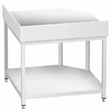 Mesa de trabalho de canto de aço inox PREMIUM - 1150x800mm - com base e rebordo posterior