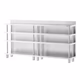 Mesa de trabajo para bar - acero Inox. - 2000x600mm - con 4 estantes