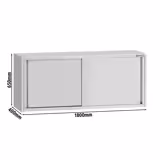 Armoire murale en acier inoxydable ECO - 1800x400mm - avec portes coulissantes - 650mm de haut