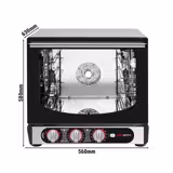 Électrique Four à convection compact avec injection d’eau - Commandes mécaniques - 4 niveaux 450x340mm - 60L - Acier inoxydable