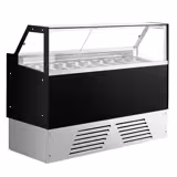 Ice Cream Serve Over Counter | EMMA - 1715mm - Ventilated cooling - with LED lighting - for 9 x 5 litres Napoli pans or 6 x 7 litres - Black - rear sliding doors