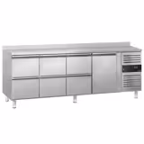 Stół chłodniczy ECO - 2230x700mm - 553L - z 1 drzwiami - z 6 szufladami - z 1 komorami - z rantem