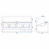 Comptoir vitrine réfrigérée - 2506x979mm - +2/+6°C - 512L - Façade blanche RAL9016