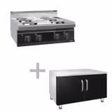 Set Üstü Elektrikli Ocak PROFESYONEL - 12,8kW - 4 Gözlü - Dolaplı, 2 Kapı