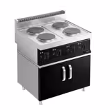 Elektroherd - 9,2 kW - 4 Platten Rund - inkl. Unterbau mit 2 Türen