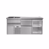 Direct Draw Beer Dispenser / Kegerator 1 Glass Door + 3 Drawers PREMIUM – 2 sinks left - 1950×700 mm