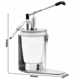 Portion Pump - adjustable dose - fits 3 litres Nutella buckets - Stainless steel - 365x300x160mm - without container - incl. stainless steel frame