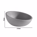 (6 stycken) Skål - ELEMENT LOOK – Melamin – 0,7 liter – Ø 215 mm – Grå