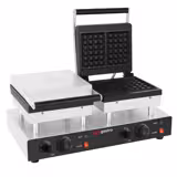 Waffle Makinesi - Çiftli - Manuel Zamanlayıcılı - 4kW - Şekil: Kare Model - Sabit Plakalı - pişirme plakaları teflon kaplamalı