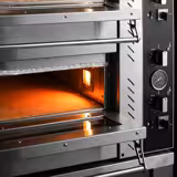 Elektrisk pizzaugn (el-däck/box) - med chamottesten - 9+9 x Ø 30 cm - 2‑däck - upp till 450 °C - Manuell - svart - inkl. underrede