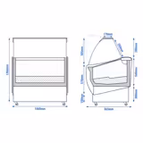 Vitrina para helados LUCA - 1060mm - Refrigeración ventilada (aire forzado) - con iluminación LED - para 7x 5 litros de cubetas Napoli