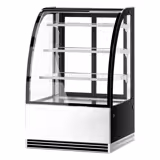 Vetrina pasticceria refrigerata - 304l - 900mm - Doppio vetro - con 3 ripiani - porte posteriori scorrevoli; LED interni