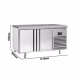 Bakkerij koelwerkbank Premium PLUS - 1618x800mm - met deuren aan beide zijden & granieten werkblad