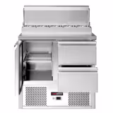 Kallskänksbänk Mini ECO - 900mm - för 5x GN 1/6 - 1 dörr & 2 lådor