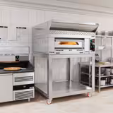 Commercial Gas Pizza Oven – 1-deck - 9x Ø34 cm - manual - hood + stand + castors