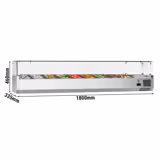 Tapaskyl ECO - 1800x335 mm - 8x GN 1/4 - med glasmonter
